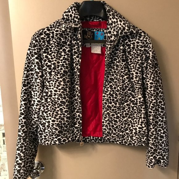 Mudd B+W Leopard-Print Soft Brushed Jack - S - Picture 1 of 3